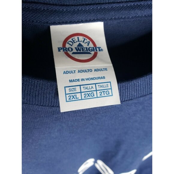 Men Comfortable Cotton #Blessed Blue 2XL T Shirt Delta Pro Weight Crew Neck - Picture 5 of 6